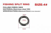 Split Rings #4 Black - 304 SS - 39lb - 100 Pc 