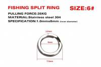Split Rings #6 - 304 SS - 77lb - 100 Pc
