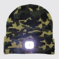 Camouflage Toque with LED - Rechargeable Battery