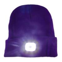 Deep Purple Toque with LED - Rechargeable Battery