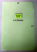 4 Sheets of GLOW luminescent decal paper. (8