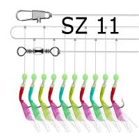 Sabiki String of 10 Rainbow - SZ 11 has 6.5 mm hooks