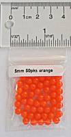 5 mm Round Fishing Beads - Salmon, orange soft, high UV 50pk