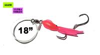 #3P18 - 3" Pink Squid w/ 18" Spreader Leader- Halibut Cod Bass - 4/0 Hooks on 75lb.
