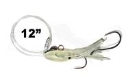 #3J12 - 3" Jelly Squid w/ 12" Spreader Leader- Halibut Cod Bass - 4/0 Hooks on 75lb.