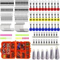 Boxed Set 177Pcs Fishing Accessories Swivels Stoppers Hooks WH-S084