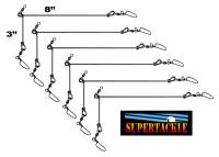 6 pk - 3" x 8" - Supertackle S/S Mini Spreader Bars for inshore salt & freshwater