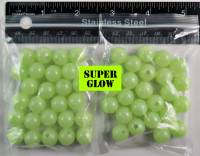 L 14 mm Large Fishing Beads - High Glow White 50pks