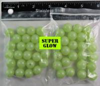 L 12 mm Large Fishing Beads - High Glow White 50pk