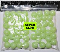 L 16 mm Large Fishing Beads - High Glow White 50pk