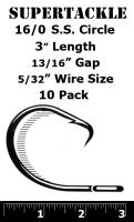 16/0 Zap Heavy Duty S.S. Circle Hooks - 10 pack