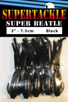 3" - Black Licorice - Super Beatle troll or jig squid 5/pk